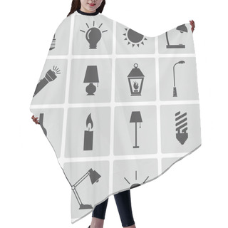 Personality  Vector Black Light Icons Set Hair Cutting Cape