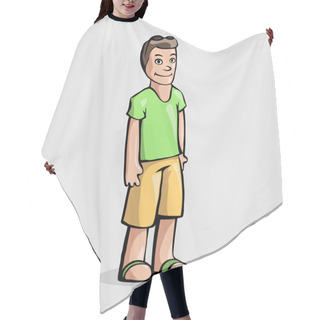 Personality  Vector Illustration Of A Cartoon Man. Hair Cutting Cape