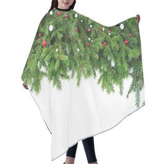 Personality  Christmas Background. Christmas Fir Tree On White Wooden Background. Hair Cutting Cape