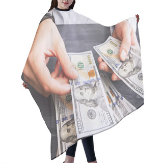 Personality  Counting Dollar Notes Hair Cutting Cape