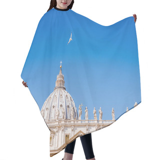 Personality  Dove Flying Over Famous St. Peter's Basilica, Vatican, Italy Hair Cutting Cape