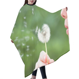 Personality  Girl Blowing Dandelion Hair Cutting Cape