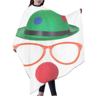 Personality  Clown Hat With Glasses And Red Nose Hair Cutting Cape