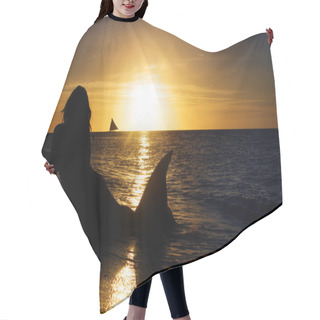 Personality  Mermaid On Tropical Sea Background Hair Cutting Cape