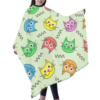 Personality  Seamless Background With A Cat's Muzzles Hair Cutting Cape
