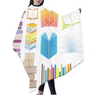 Personality  Set Of Books, Vector Hair Cutting Cape