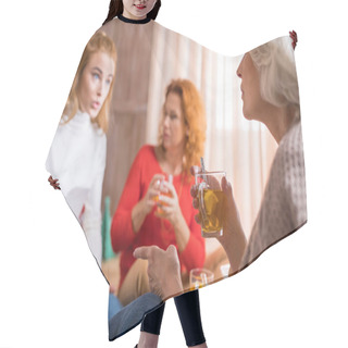 Personality  Family Having Tea Time  Hair Cutting Cape