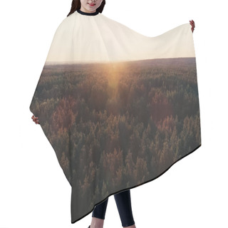 Personality  Aerial View Of Sunset Above Forest  Hair Cutting Cape