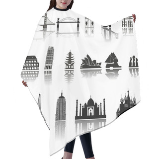 Personality  Set Of Icons (buildings, Ancient, History) Hair Cutting Cape