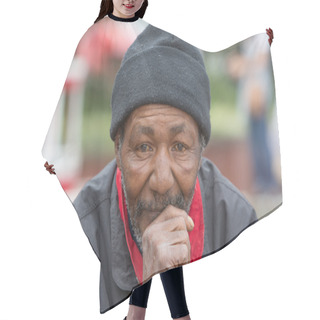 Personality  Homeless Man Thinking Hair Cutting Cape