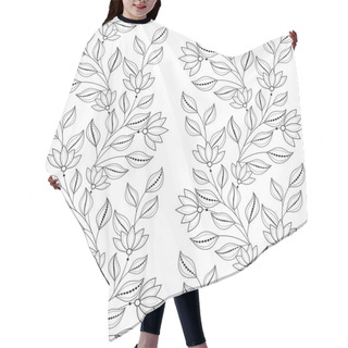 Personality  Seamless Monochrome Floral Pattern Hair Cutting Cape