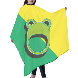 Personality  Bear Hat Green And Yellow Modern 3d Vector Icon Logo Hair Cutting Cape