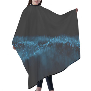 Personality  Abstract Particles Render On Dark Background, Graphic And Motion Concept Hair Cutting Cape