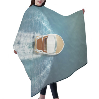 Personality  Speed Boat On The Ocean Surface Hair Cutting Cape