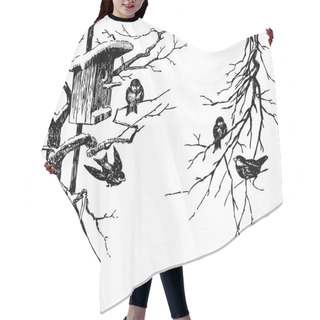 Personality  Birds On A Tree Hair Cutting Cape