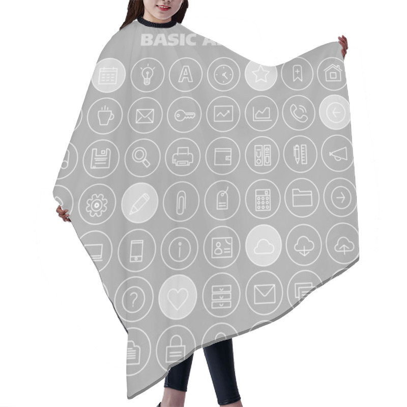 Personality  Big Basic App UI, UX And Office Linear Icon Set Hair Cutting Cape