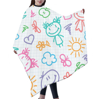 Personality  Hand Drawn Kid Pattern Hair Cutting Cape
