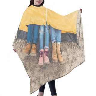 Personality  Family In Camping Tent Hair Cutting Cape