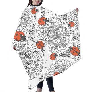 Personality  Pattern With Dandelions And Ladybirds Hair Cutting Cape