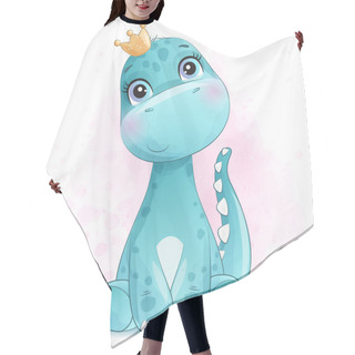 Personality  Cute Little Dinosaur With Watercolor Illustration Hair Cutting Cape