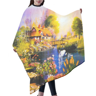 Personality  Landscape Painting Hair Cutting Cape