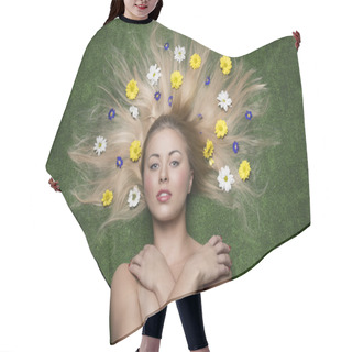 Personality  Floral Girl Lying On A Meadow  Hair Cutting Cape