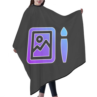 Personality  Art Blue Gradient Vector Icon Hair Cutting Cape