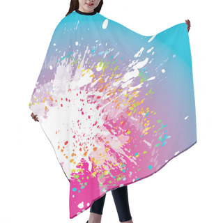 Personality  White And Color Spots And Sprays On A Lilac Background Hair Cutting Cape