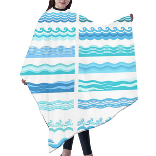 Personality  Set - Seamless Sea Waves Hair Cutting Cape