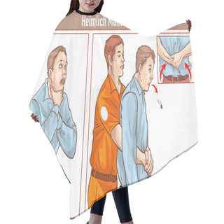 Personality  Clip Art Of One Man Stands Behind The Conscious Victim With His  Hair Cutting Cape