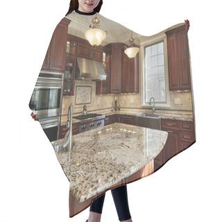 Personality  Kitchen With Granite Island Hair Cutting Cape
