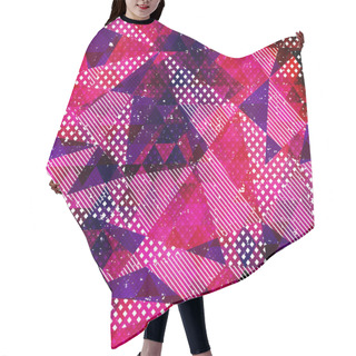 Personality  Red Triangle Seamless Pattern With Grunge Effect Hair Cutting Cape