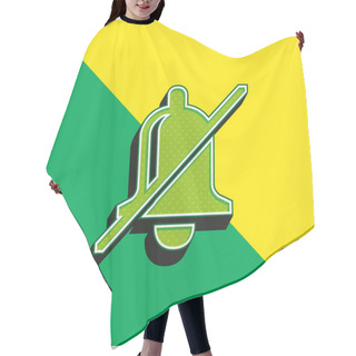 Personality  Bell Slash Green And Yellow Modern 3d Vector Icon Logo Hair Cutting Cape