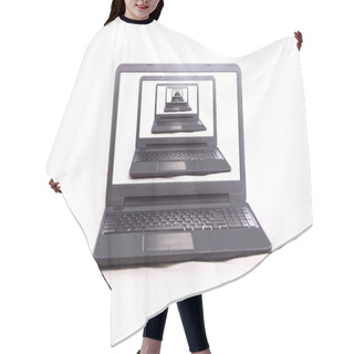 Personality  Laptop Recursion Hair Cutting Cape