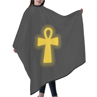 Personality  Ankh Cross Yellow Glowing Neon Icon Hair Cutting Cape