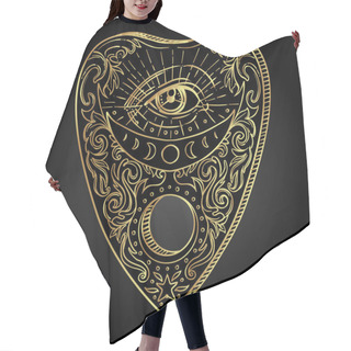 Personality  Heart-shaped Planchette For Spirit Talking Board. Vector Isolated Illustration In Victorian Style. Mediumship Divination Equipment. Flash Tattoo Drawing. Spirituality, Occultism. Hair Cutting Cape