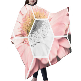 Personality  View Through Transparent Hexagons On Pink Gerbera Hair Cutting Cape