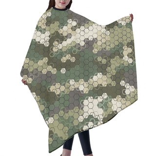 Personality  Texture Military Camouflage Seamless Pattern. Abstract Army Vector Illustration Hair Cutting Cape