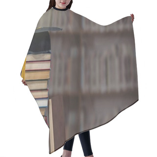 Personality  Digital Composite Of Books And Graduation Hat In Education Library Hair Cutting Cape