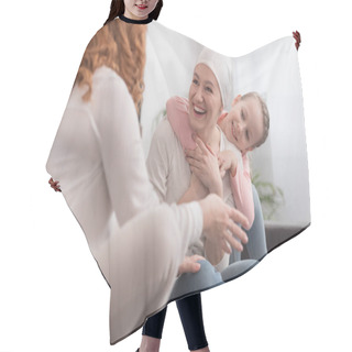 Personality  Happy Family Spending Time Together, Cancer Concept Hair Cutting Cape