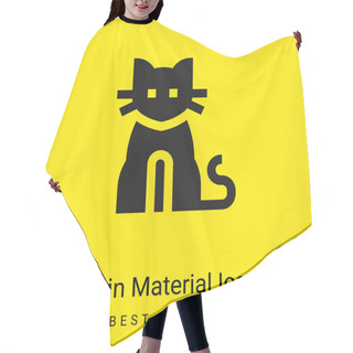 Personality  Black Cat Minimal Bright Yellow Material Icon Hair Cutting Cape