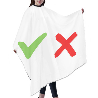 Personality  Check Mark Icon And Cross Sign Hair Cutting Cape