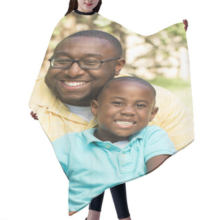 Personality  African American Father And Son Hair Cutting Cape