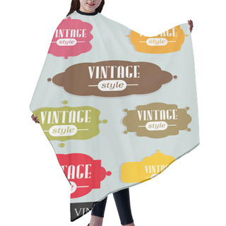 Personality  Set Of Elegant But Simple Colorful RETRO Labels - Easy Editable. EPS10 Vector. Hair Cutting Cape