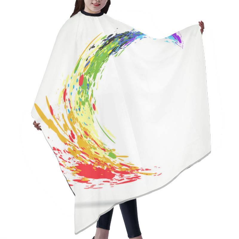 Personality  Color grunde paint flying splashes for background vector hair cutting cape