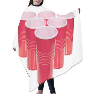 Personality  A Stack Of Red Plastic Cups Hair Cutting Cape