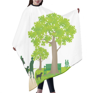 Personality  Family Walking In Park Hair Cutting Cape