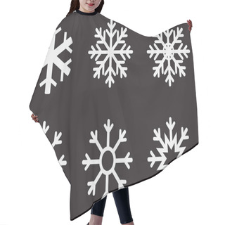 Personality  Snowflake Refrigerator. Snowflake Set For Christmas Design. Snowflake Refrigerator.sign.  Flat Style. Hair Cutting Cape