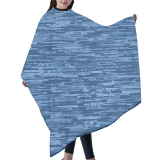 Personality  Seamless Texture Of Pixel Denim Blue Melange Marl Blend. Variegated Indigo Dye Color Tones. Dense Pixelated Noise Style. Disrupted Glitch Stripe Flowing Water Effect Background. Vector Swatch EPS 10  Hair Cutting Cape