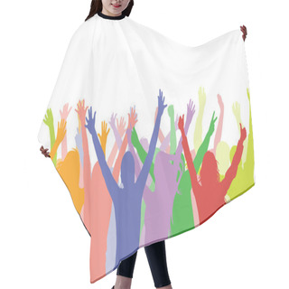 Personality  Cheerful People On Party (holiday, Concert, Stadium And Etc.).  Hair Cutting Cape